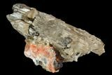 Cerussite Crystal on Orange Barite - Morocco #127375-1